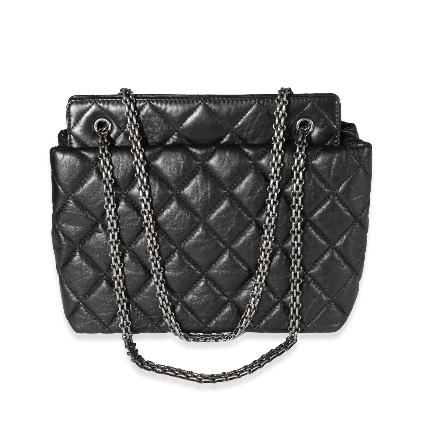Chanel Quilted Calfskin Black Aged Calfskin Tote Style