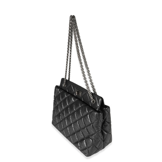 Chanel Quilted Calfskin Black Aged Calfskin Tote Style