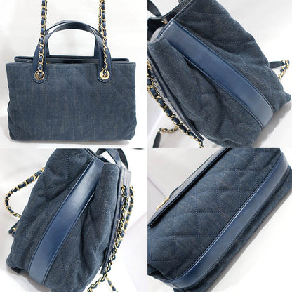 Chanel Bag Matrasse A93559 /Leather Blue G CC Mark 2WAY Hand/Chain Shoulder Woman 23rd /8-digit Certificate Box