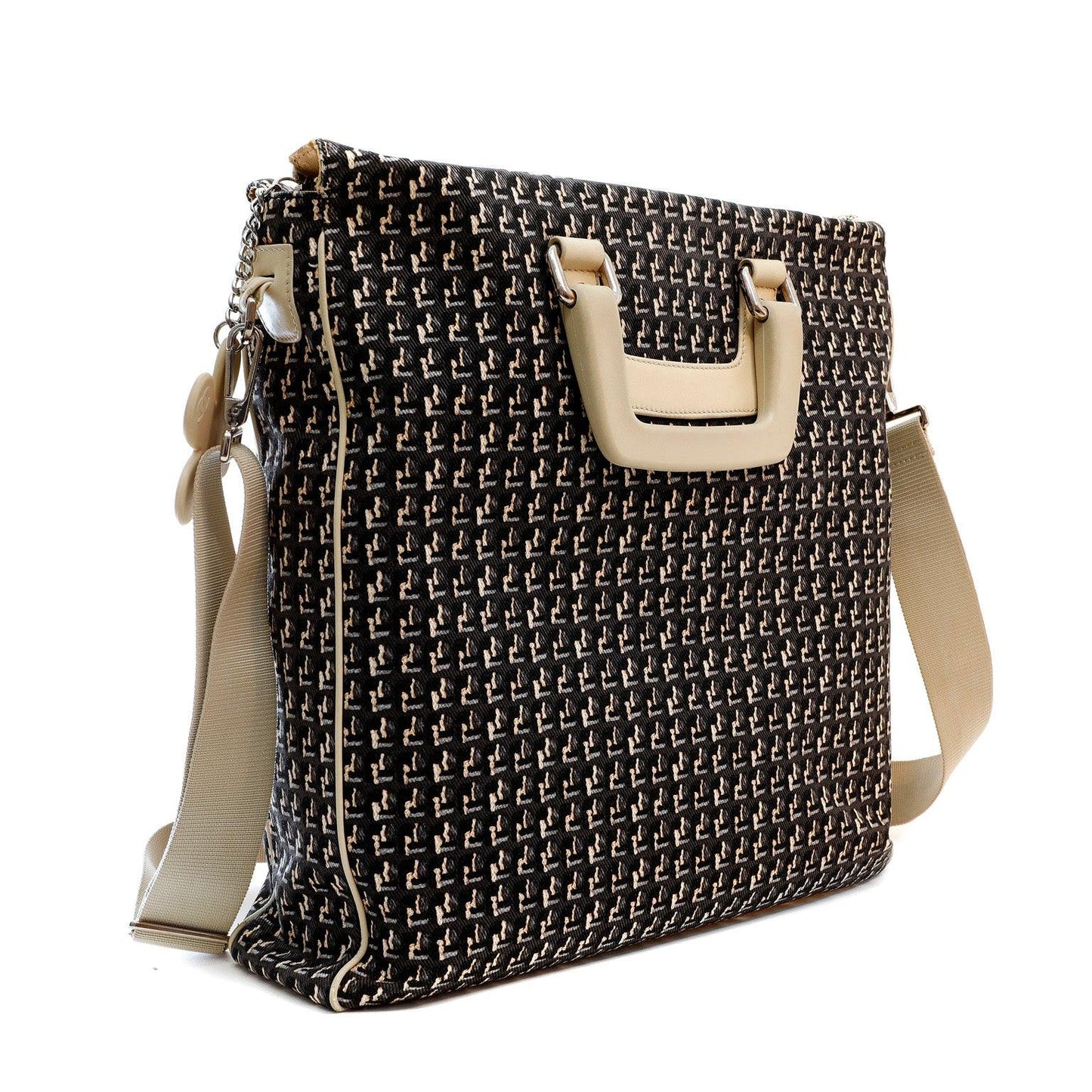 Chanel Canvas Black Beige Tote