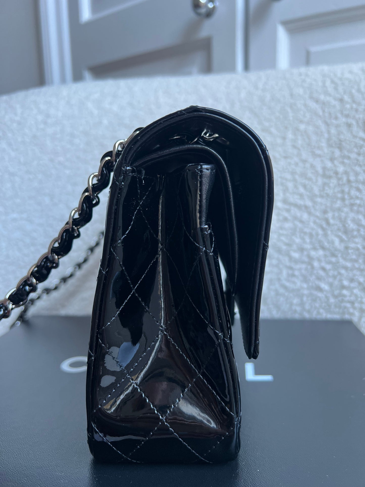 Chanel Medium Classic Flap in Black Patent Leather