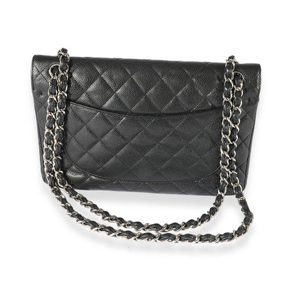 Chanel Black Caviar Leather Jumbo Double Flap Bag