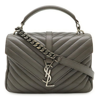 Saint Laurent College Leather Red Shoulder Bag