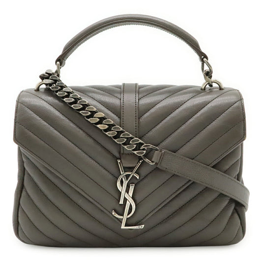 Saint Laurent College Leather Red Shoulder Bag