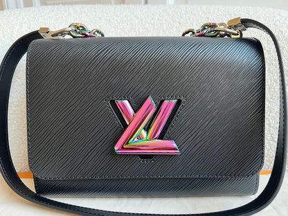 Louis Vuitton Black Triple Chain Twist MM Shoulder Bag (RRP £3550)
