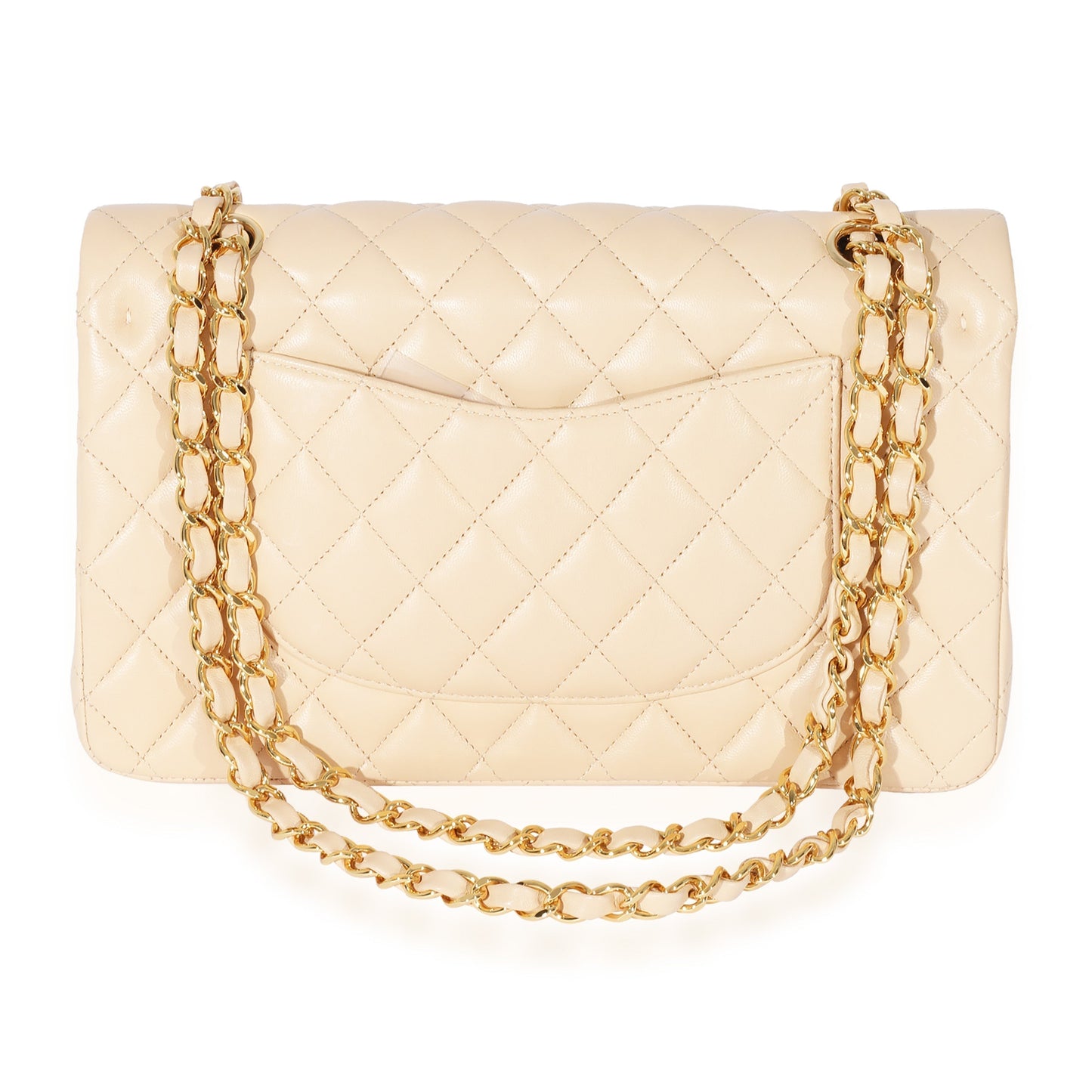 Chanel Beige Lambskin Medium Classic Flap Bag