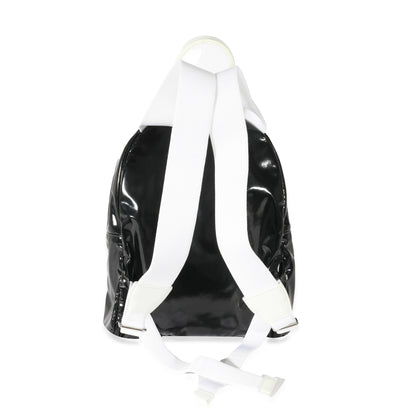 Chanel Black White Vinyl Small La Pausa Backpack