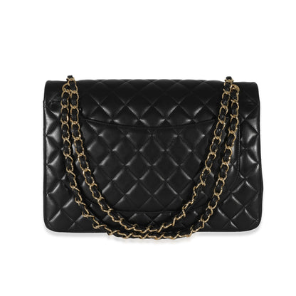 Chanel Black Lambskin Classic Maxi Double Flap Bag