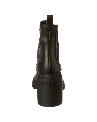 Fendi Ff Logo Domino Leather Boot