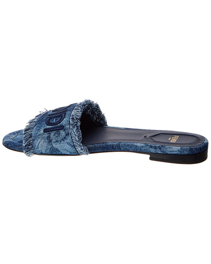Fendi Sunshine Denim Sandal, 38, Blue