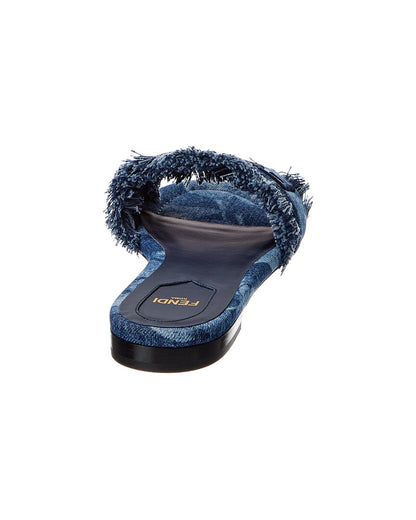 Fendi Sunshine Denim Sandal, 38, Blue