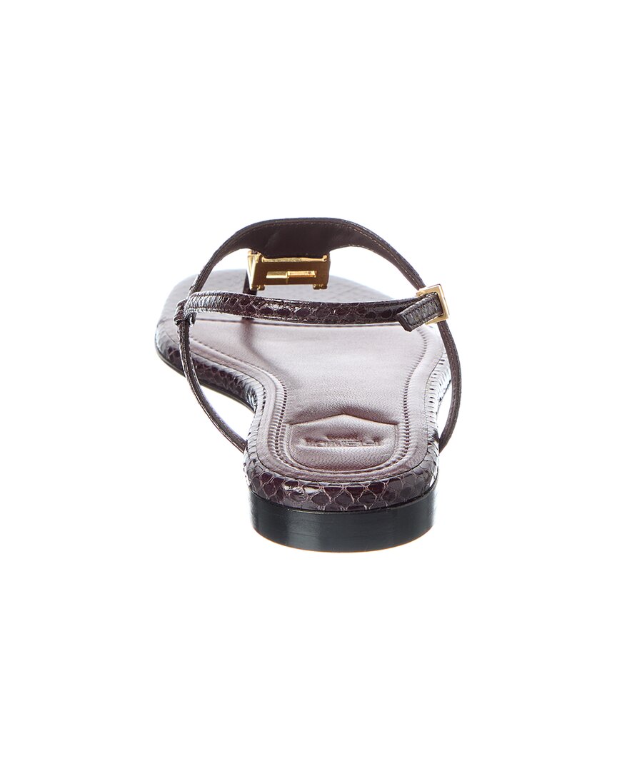 Fendi Ffold Snakeskin Sandal