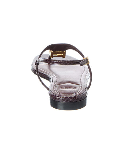 Fendi Ffold Snakeskin Sandal