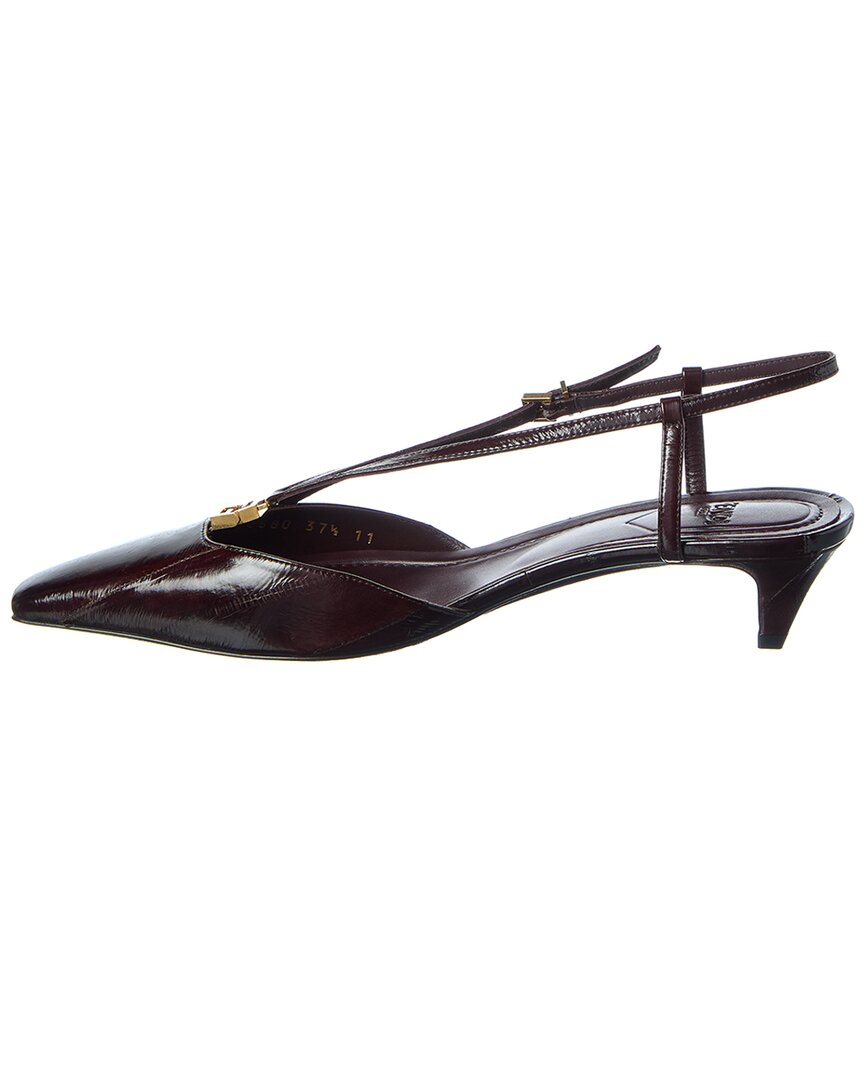 Fendi Ffold Leather Slingback Pump