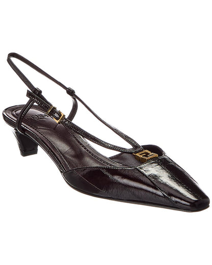 Fendi Colibri Lite Ff Jacquard Velvet Slingback Pump