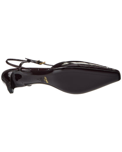 Fendi Colibri Lite Ff Jacquard Velvet Slingback Pump