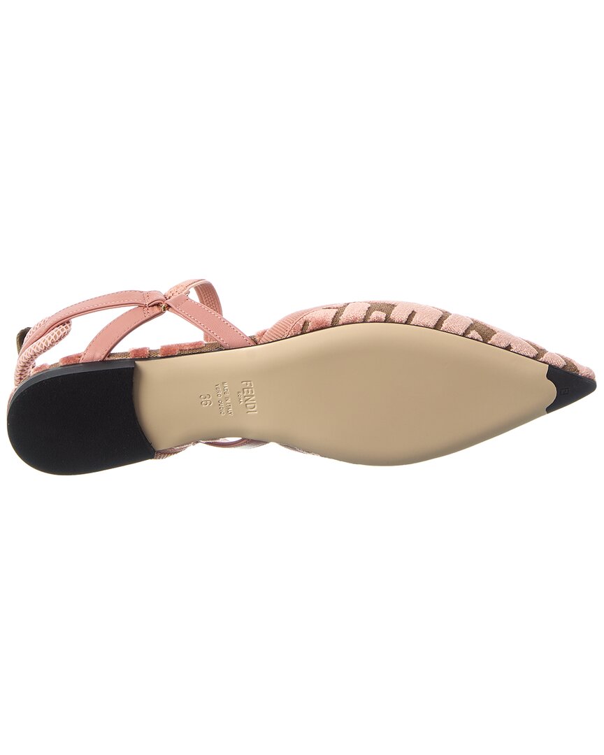 Fendi Colibri Lite Ff Jacquard Velvet Flat