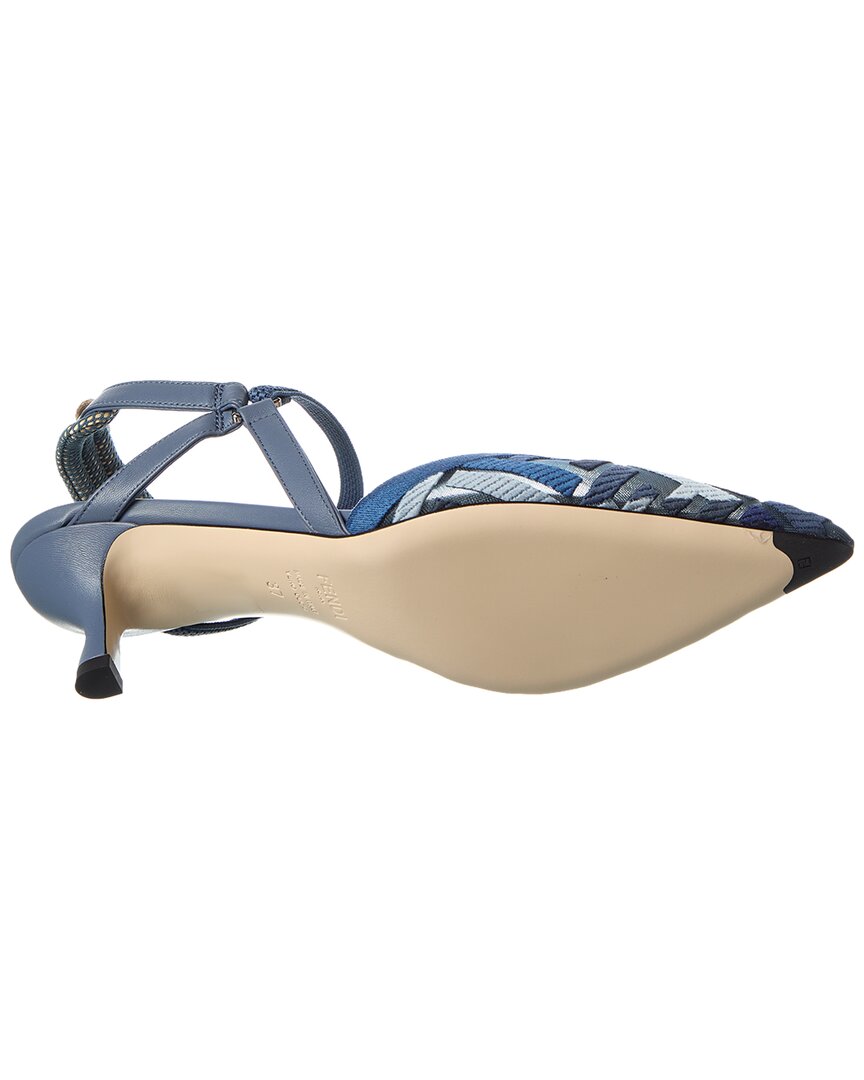 Fendi Ff Colibri Lite Medium Mesh & Leather Slingback Mule