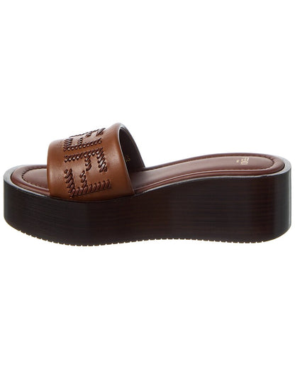 Fendi Sunshine Leather Platform Sandal
