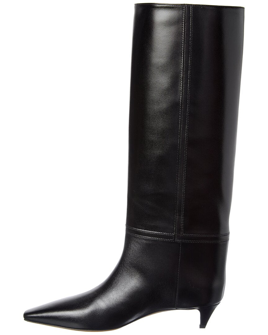 Fendi Ffold Leather Knee-High Boot