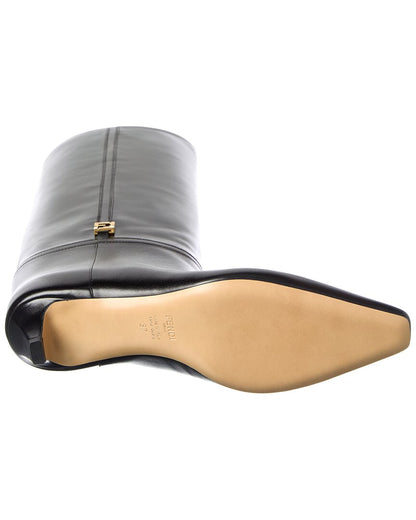 Fendi Ffold Leather Knee-High Boot
