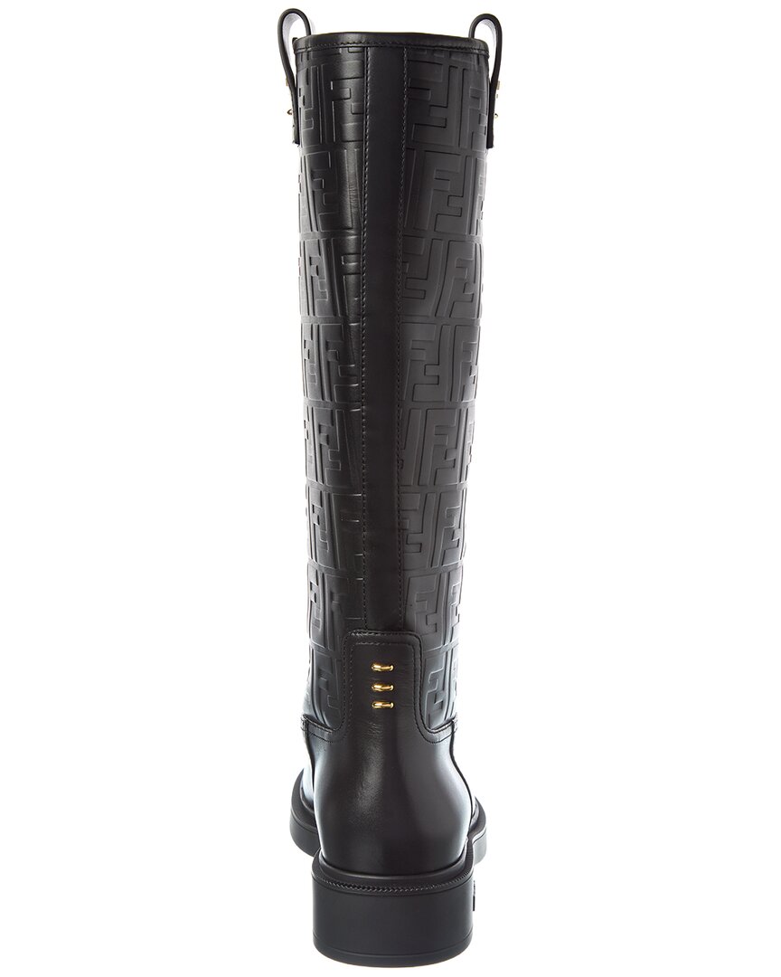 Fendi Filo Ff Leather Knee-High Boot