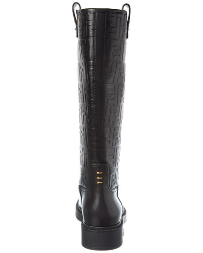 Fendi Filo Ff Leather Knee-High Boot