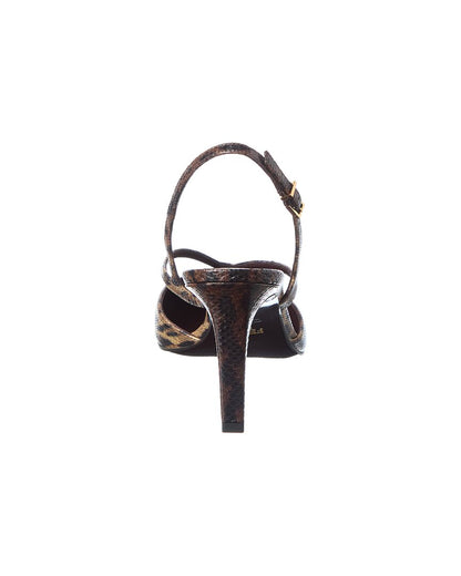 Fendi Ffold Snakeskin Slingback Pump