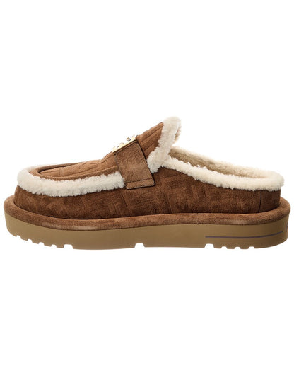 Fendi Apres Ff Suede & Shearling Mule