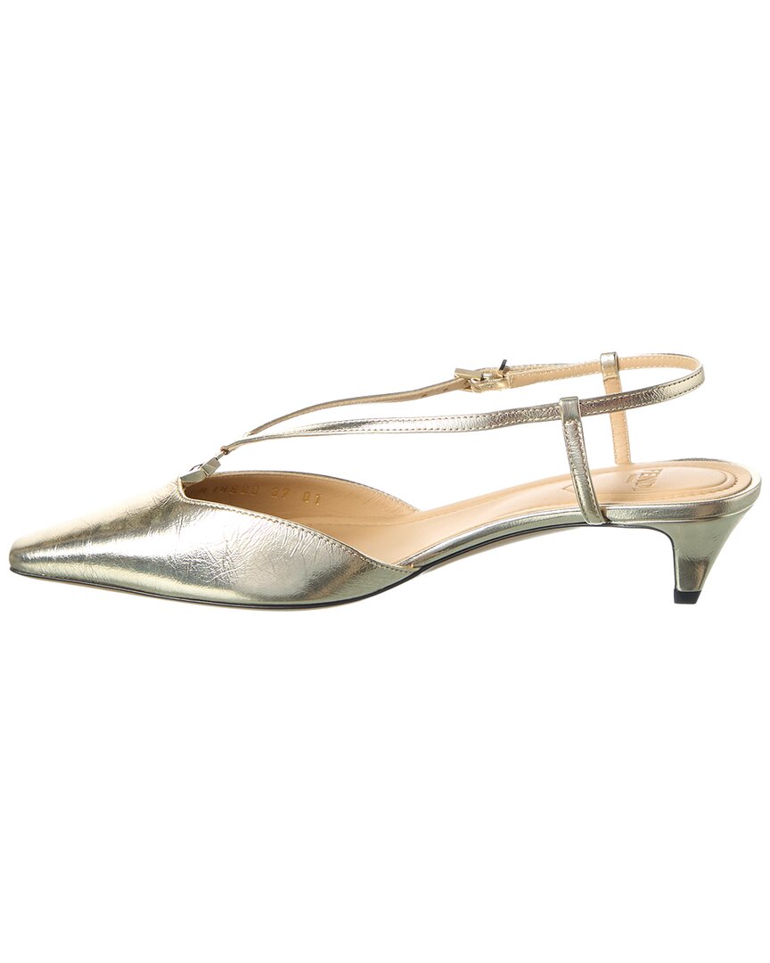 Fendi Ffold Leather Slingback Pump