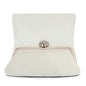 Chanel Black and White Lambskin Square Stitched Clutch with Lucite Knob