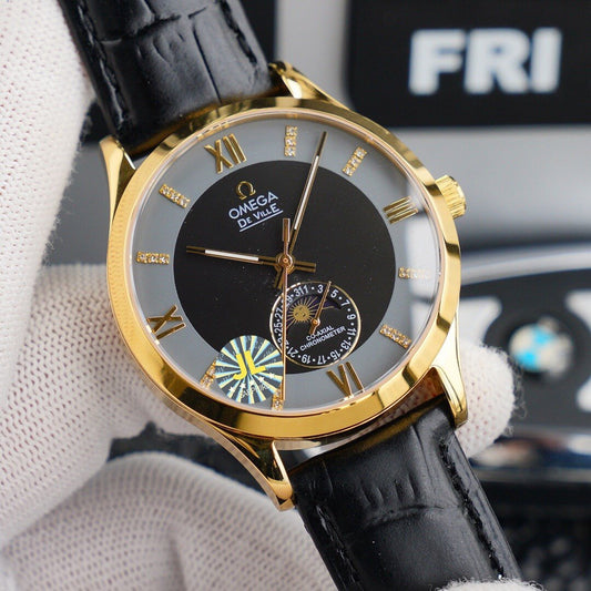 DEVILLE CHRONOMETER 40MM MOONPHASE GREY BLACK DIAL
