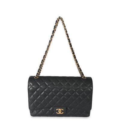 Chanel Black Caviar Maxi Double Flap Bag