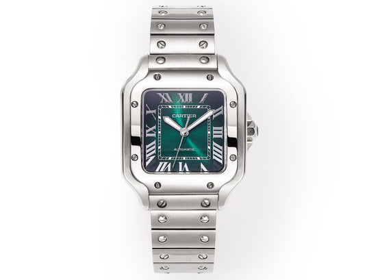 SANTOS LADY 35.1MM STEEL CASE DEEP GREEN DIAL