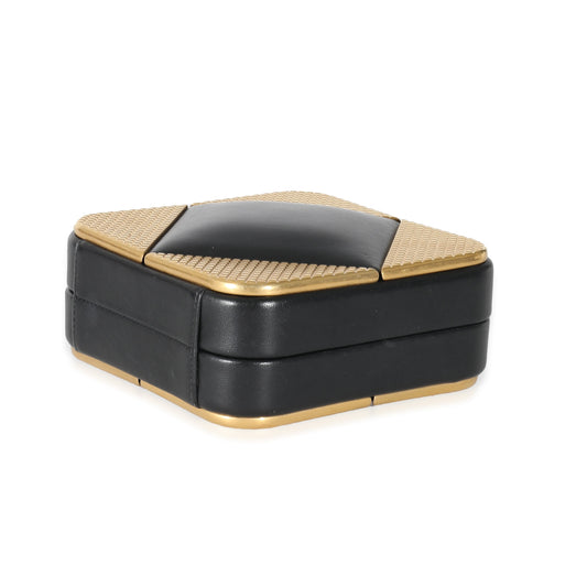 Chanel Black Lambskin Gold Metal Square CC Clutch