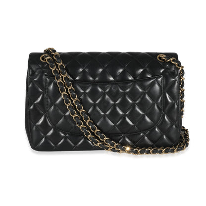 Chanel Black Quilted Lambskin Jumbo Double Flap Bag
