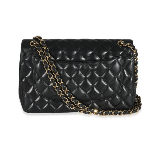 Chanel Black Quilted Lambskin Jumbo Double Flap Bag