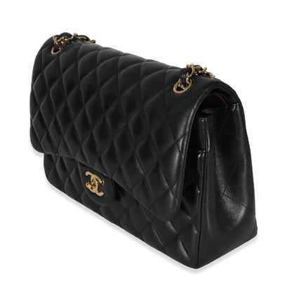 Chanel Black Quilted Lambskin Jumbo Double Flap Bag