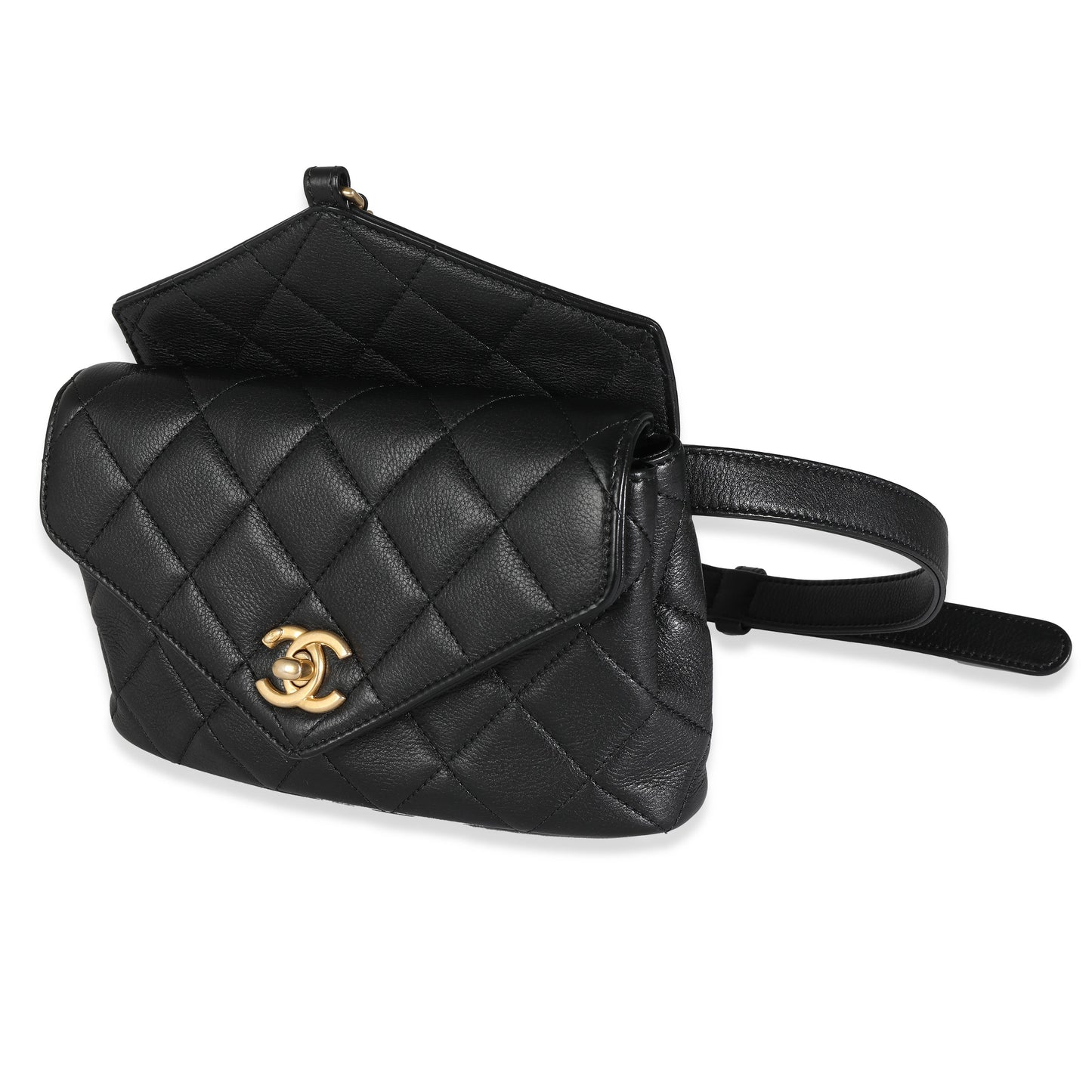 Chanel Flap Quilted Calfskin Black Shoulder Bag Style