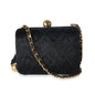 Chanel Black Quilted Satin CC Tassel Box Clutch