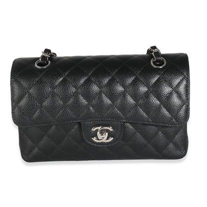 Chanel Flap Small Classic Quilted Caviar Black Shoulder Bag Style