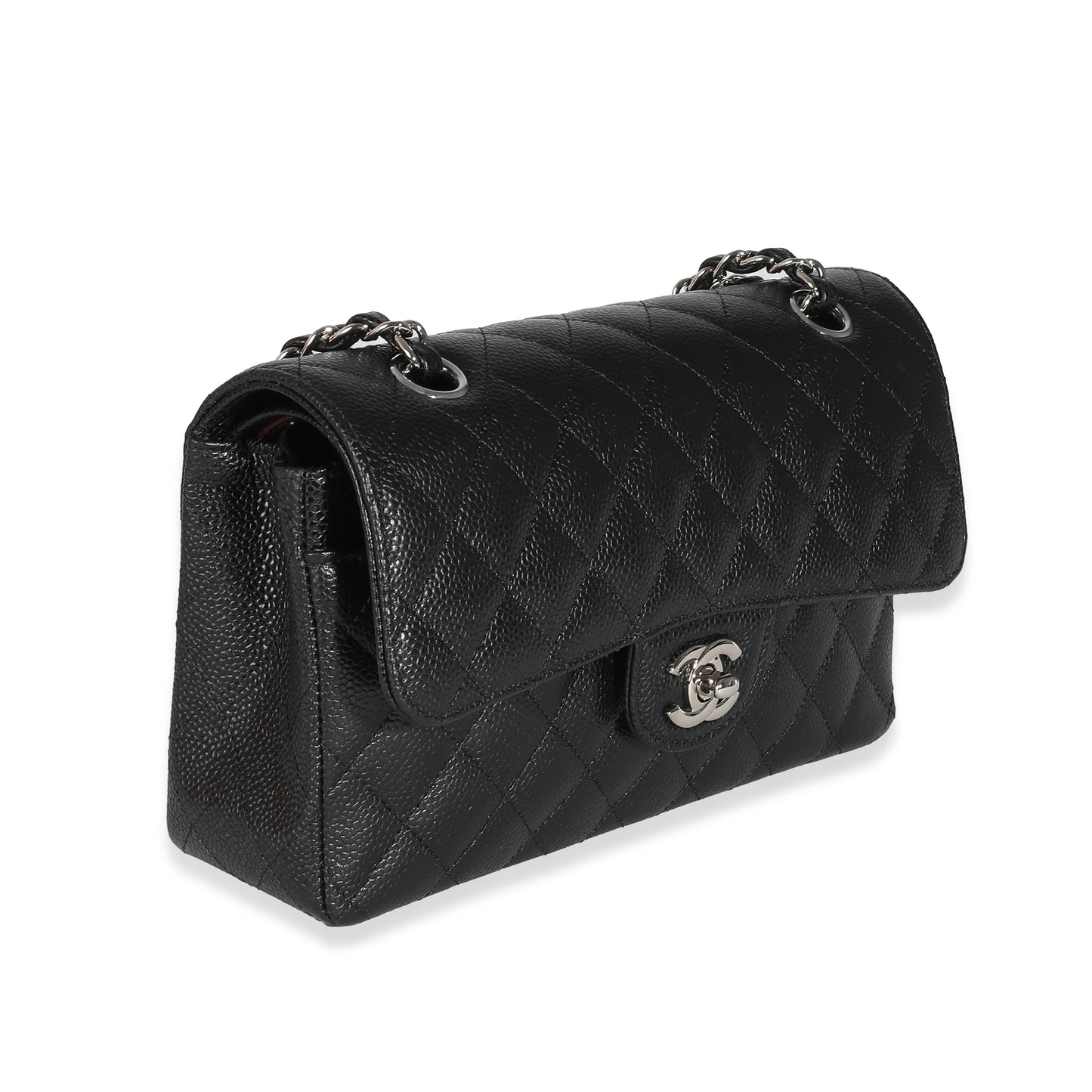 Chanel Flap Small Classic Quilted Caviar Black Shoulder Bag Style