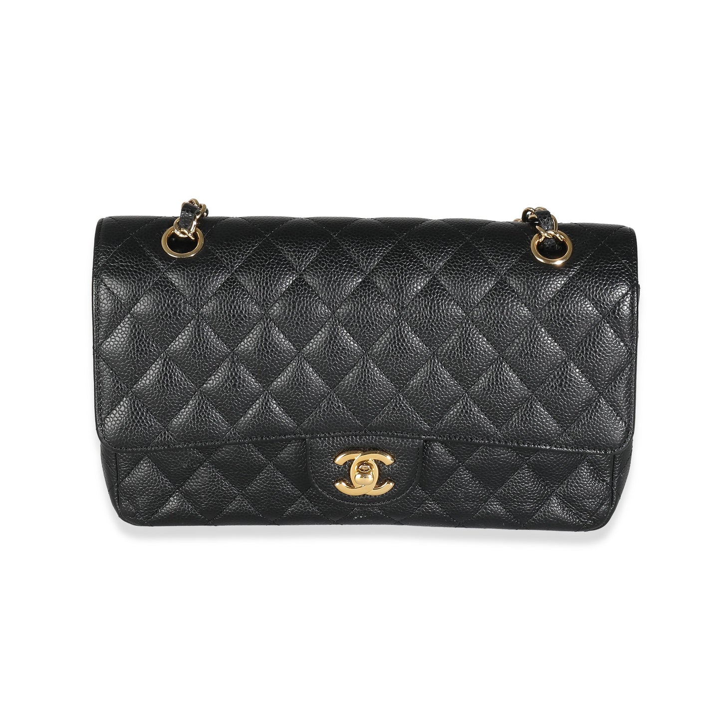 Chanel Flap Medium Classic Quilted Caviar Black Shoulder Bag Style 6