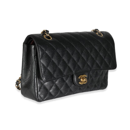 Chanel Flap Medium Classic Quilted Caviar Black Shoulder Bag Style 6