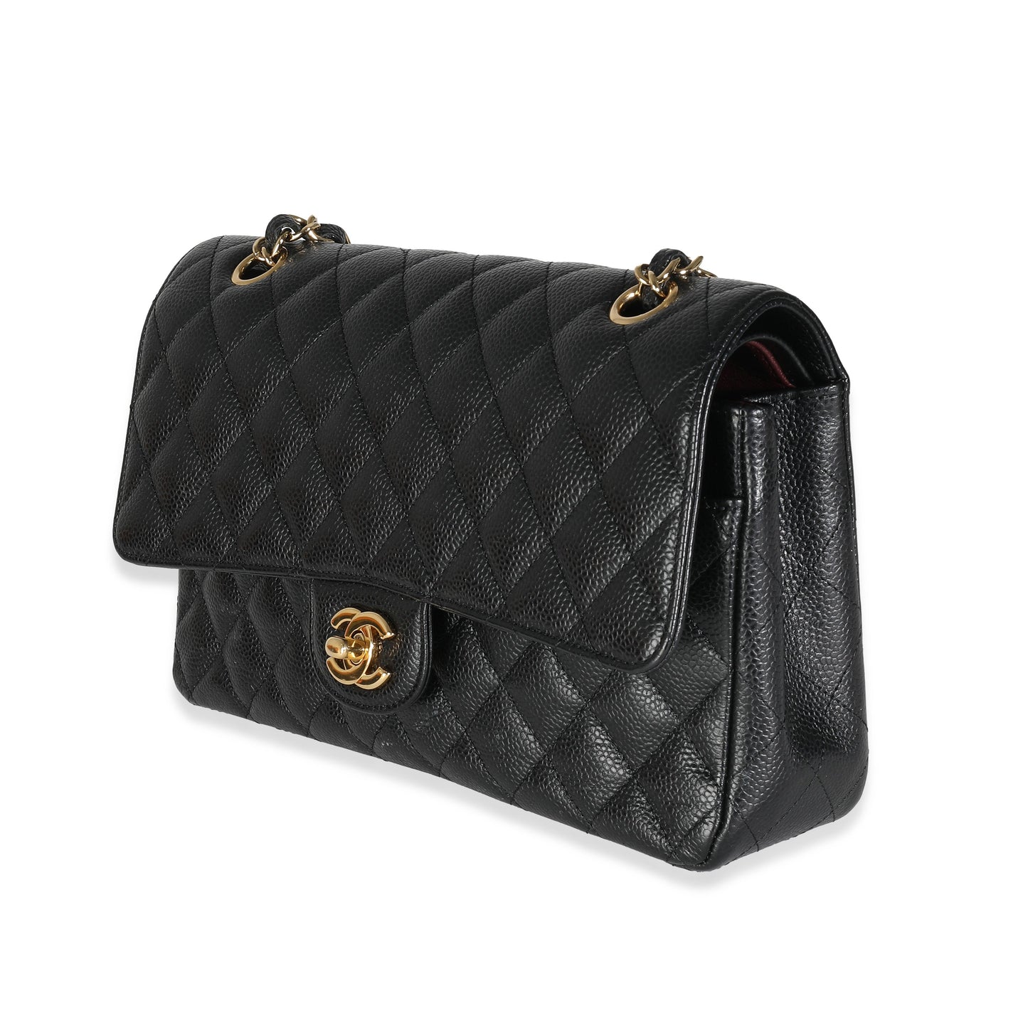 Chanel Flap Medium Classic Quilted Caviar Black Shoulder Bag Style 6