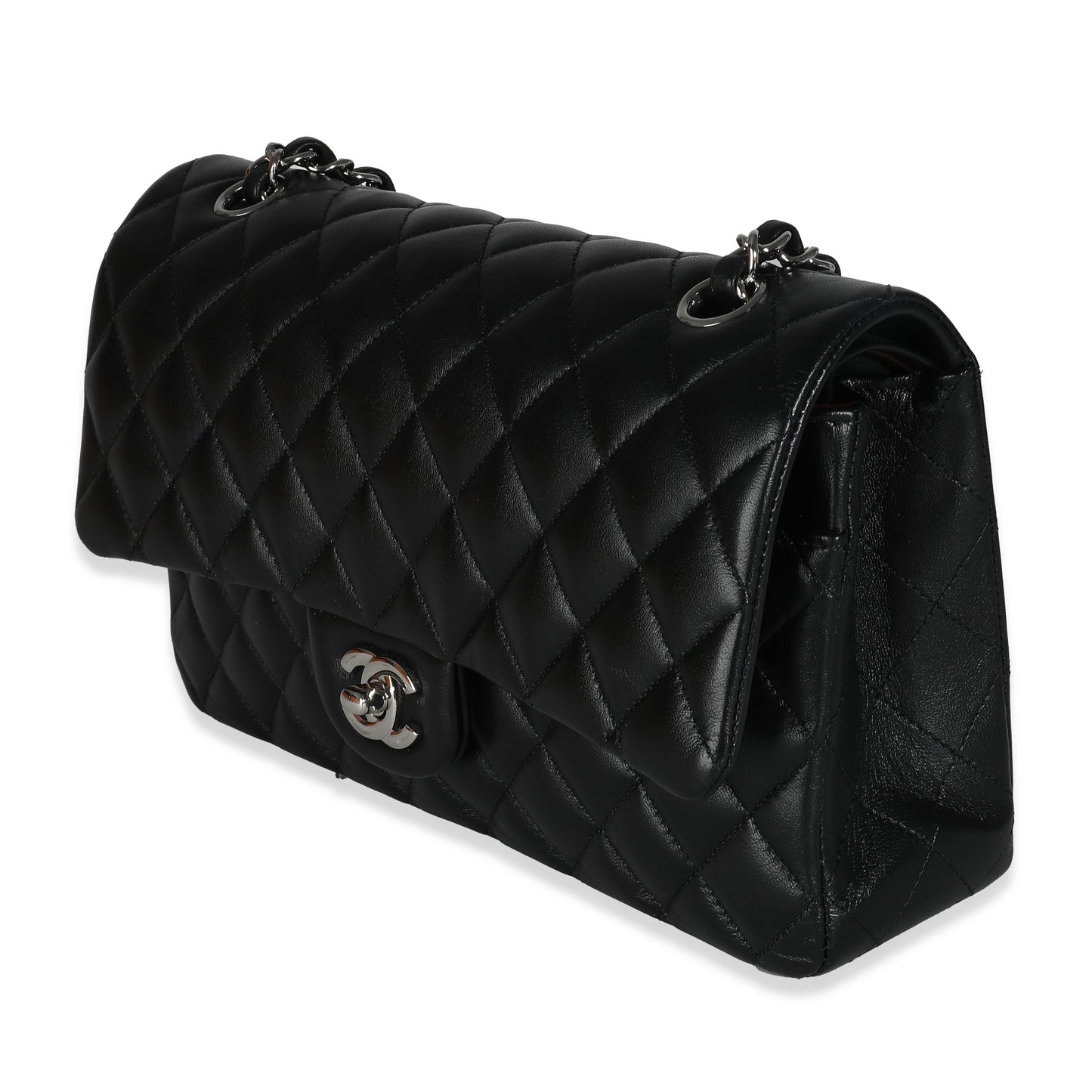 Chanel Flap Medium Classic Quilted Lambskin Black Shoulder Bag Style