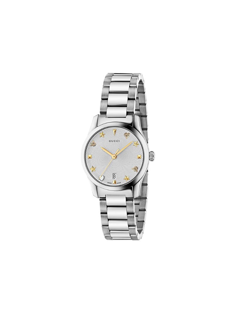 Gucci - G-Timeless, 27 mm watch - women - stainless steel - One Size - SILVER