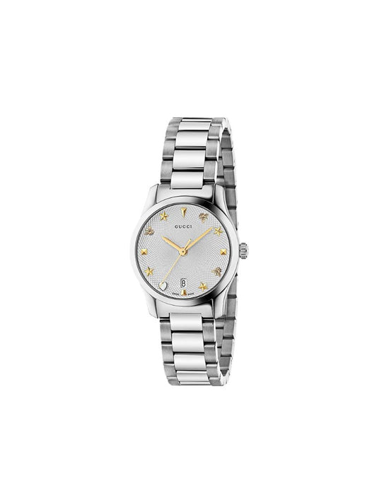 Gucci - G-Timeless, 27 mm watch - women - stainless steel - One Size - SILVER
