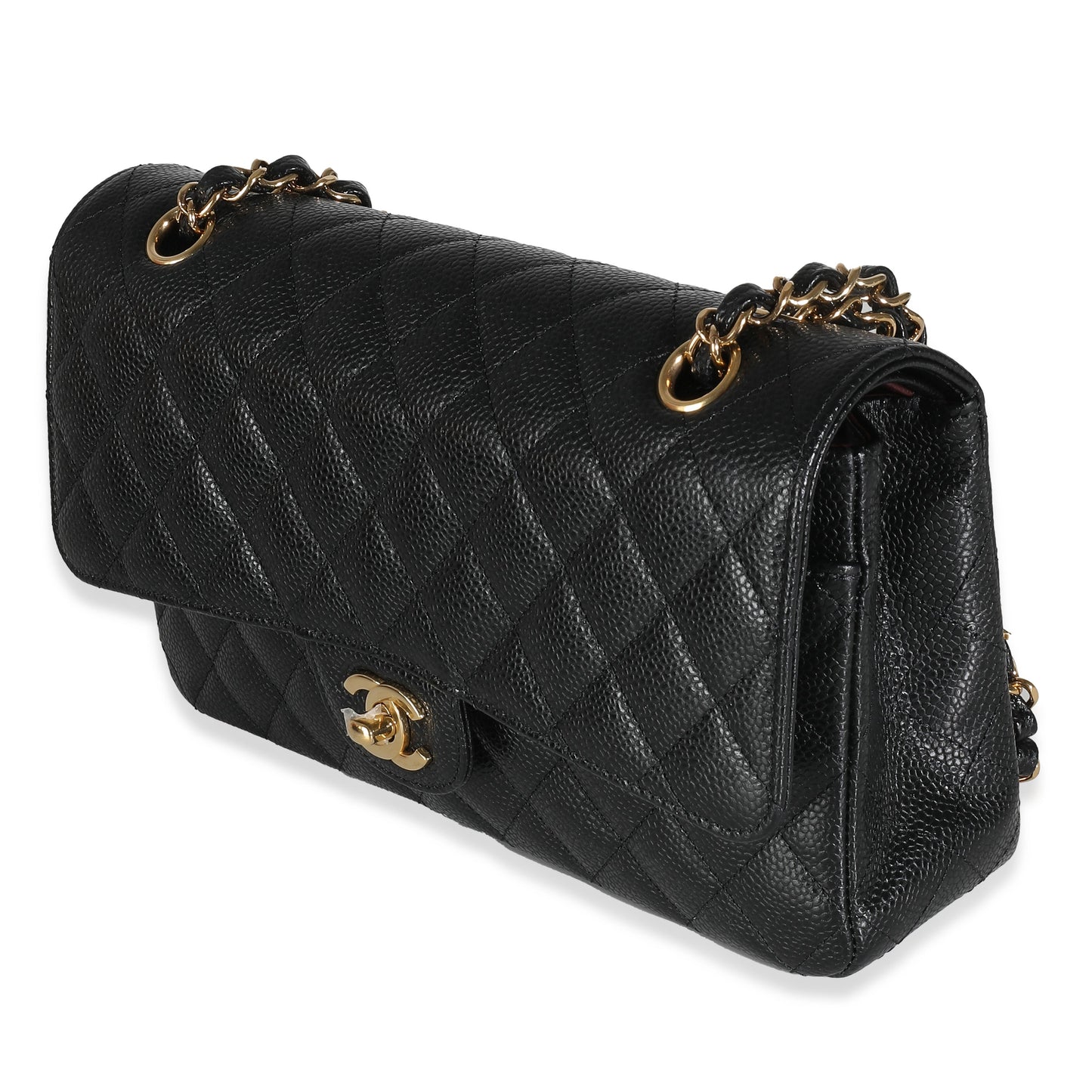 Chanel Flap Medium Classic Quilted Caviar Black Shoulder Bag Style 4