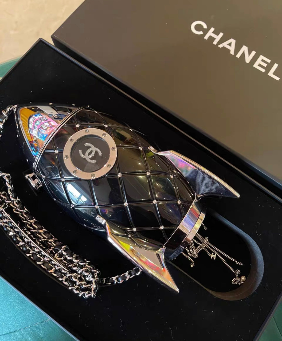 Chanel Luxury Quilted Black Clutch Quilted